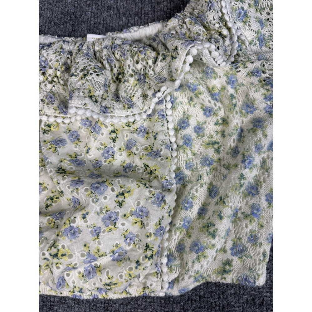 House Of Harlow Top Women XS Cottagecore Coquette Milkmaid Cropped Boho Romantic - Picture 5 of 8